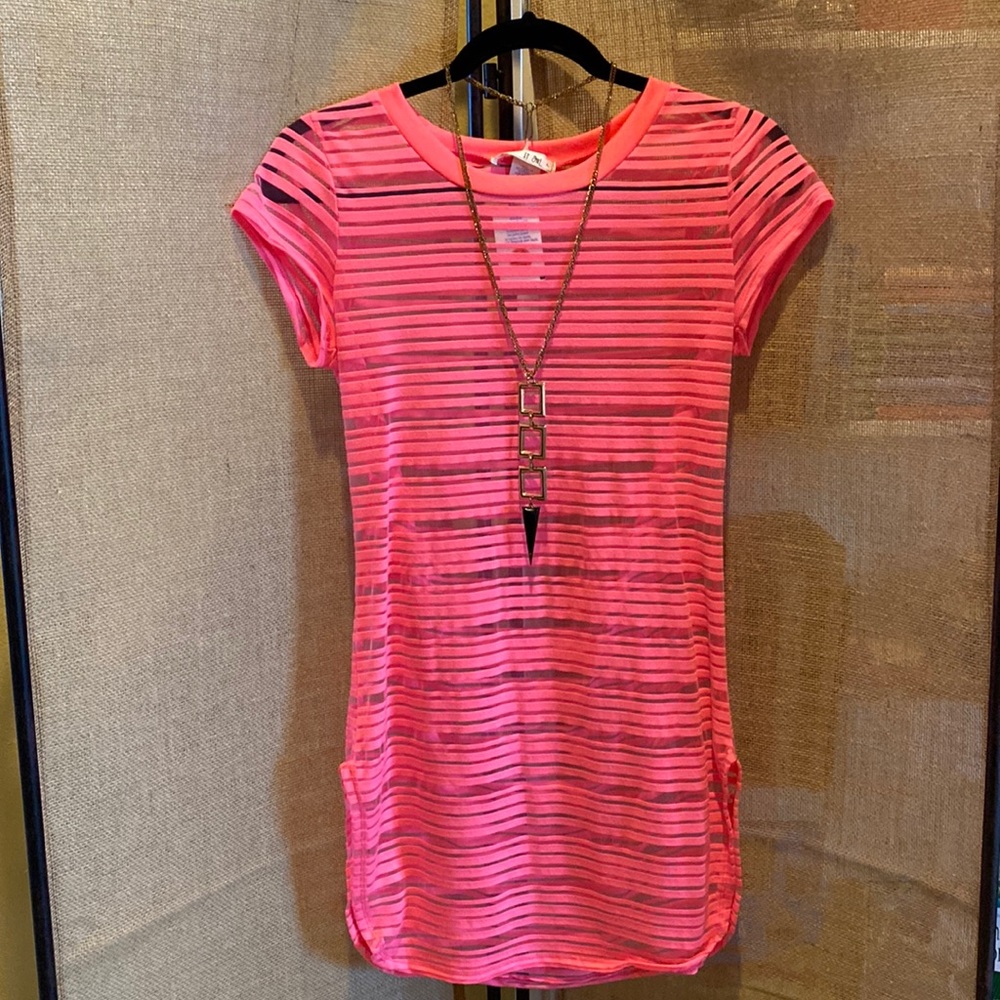 It Girl Neon Pink Sheer Top